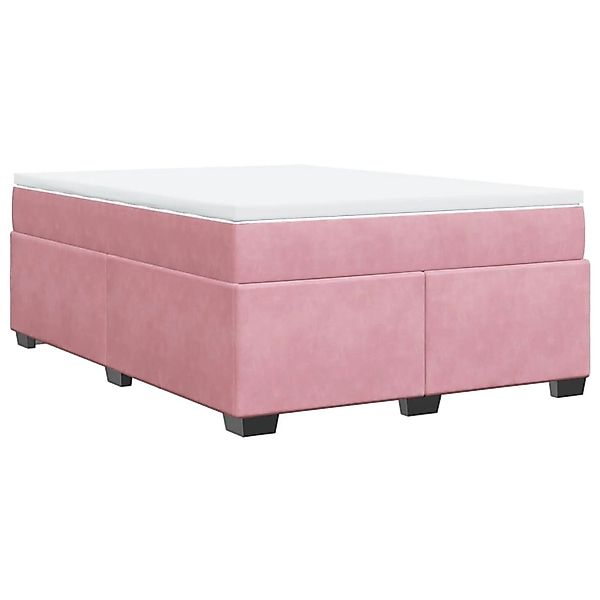 vidaXL Boxspringbett mit Matratze Rosa 140x190 cm Samt2107212 günstig online kaufen