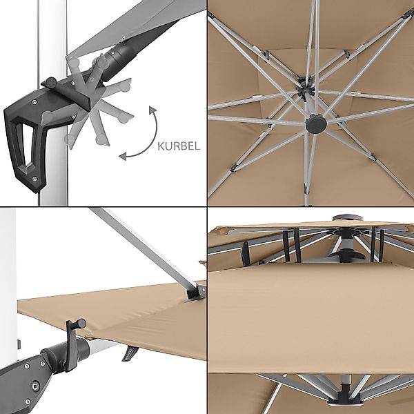 anndora-sonnenschirm Ampelschirm mit Aluminiumgestell, LxB: 350x350 günstig online kaufen