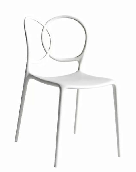 Stapelbarer Stuhl Sissi Outdoor plastikmaterial weiß - Driade - Weiß günstig online kaufen