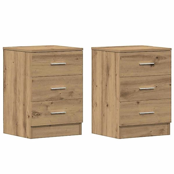 vidaXL Nachttische 2 Stk, Artisan-Eiche 38x35x55 cm Holzwerkstoff 861127 günstig online kaufen