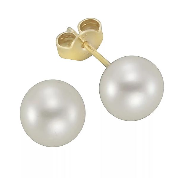 Vivance Paar Ohrstecker "333 Gold Perlen weiß 7-7,5mm" günstig online kaufen