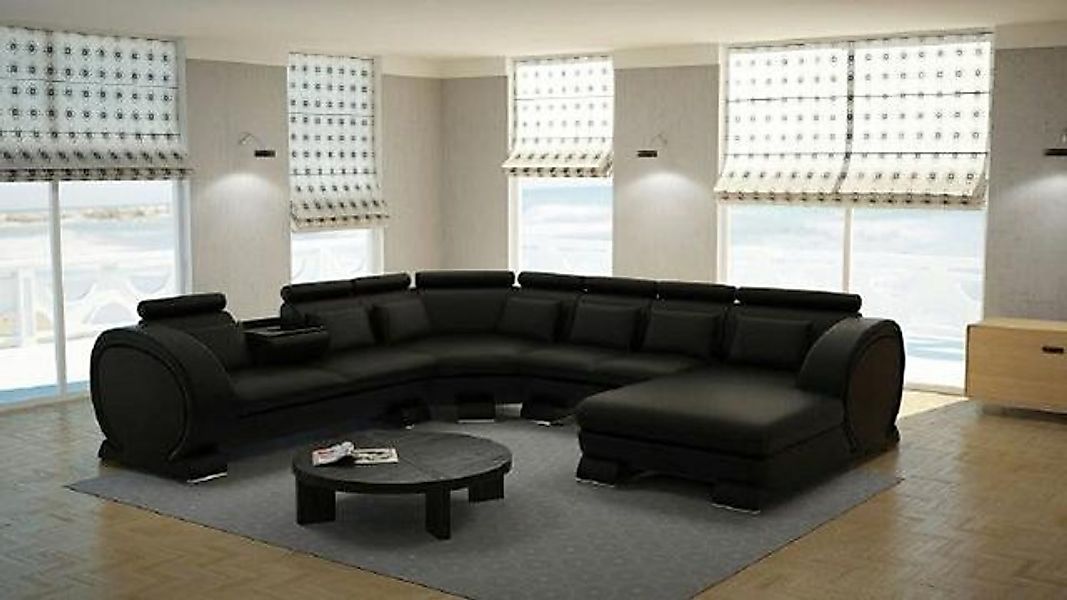 JVmoebel Ecksofa Designer schwarze U-Form Sofa luxus Design modern Stilvoll günstig online kaufen