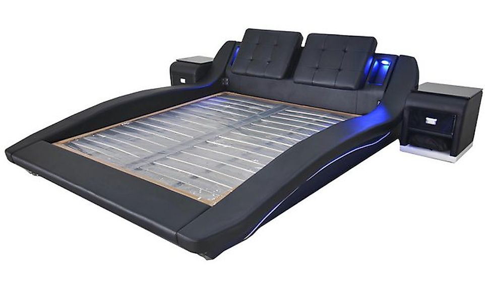 JVmoebel Bett Luxus Leder Design Polster Betten Doppel Bett mit USB Ehe Exc günstig online kaufen
