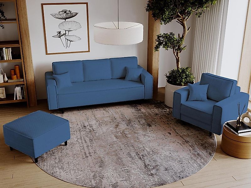 Beautysofa Polstergarnitur Monte, (Polsterset aus Cord-Bezug, günstig online kaufen