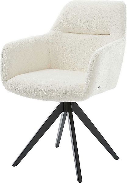 DELIFE Polsterstuhl Pejo-Flex, Kreuzgestell kantig Schwarz Bouclé Weiß Tasc günstig online kaufen