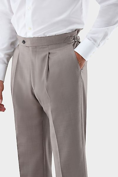 Hose aus Wolle mit hohem Bund und Wide Leg günstig online kaufen