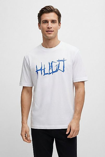 HUGO Blue T-Shirt Rundhalsausschnitt, Regular Fit, Logodruck günstig online kaufen