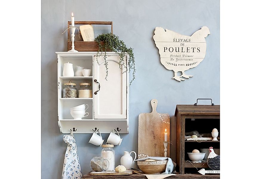 Annimuck Wandregal Chic Antique Wandschrank Vintage H61/L56/B19 cm creme, 1 günstig online kaufen