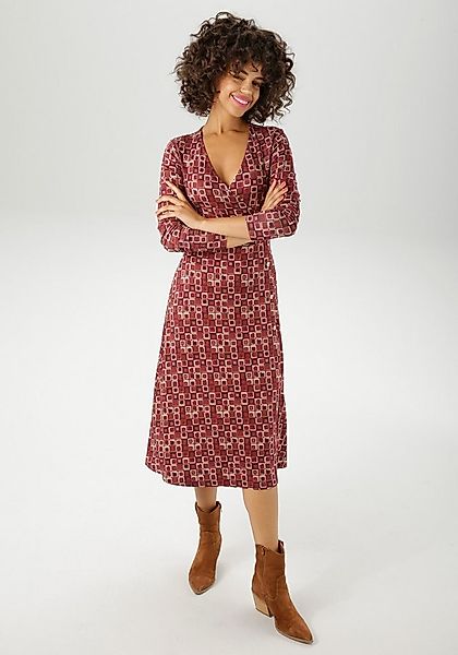 Aniston CASUAL Jerseykleid mit farbharmonischem Retro-Muster günstig online kaufen