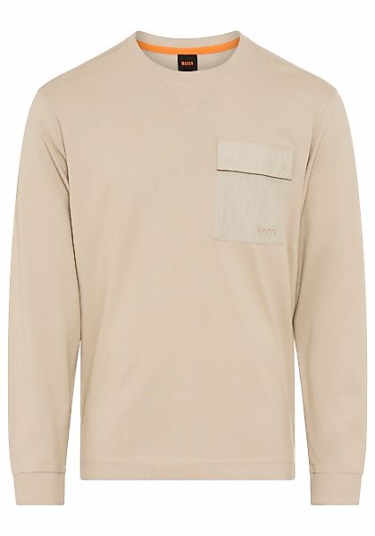 BOSS ORANGE Langarmshirt "Te protective" Rundhalsausschnitt, Brusttasche, r günstig online kaufen
