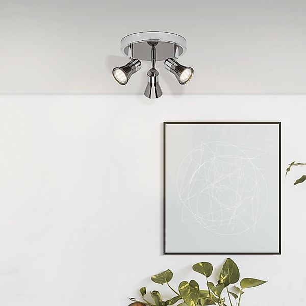 Brilliant LED-Spotrondell Jupp 3-flammig Chrom und Schwarz günstig online kaufen