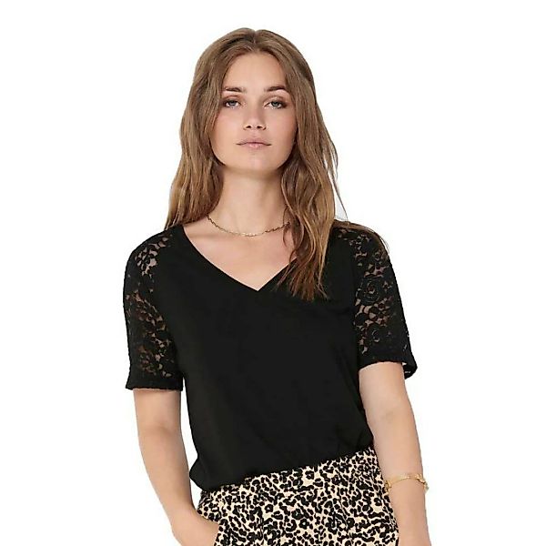 Jdy Stinne Lace Kurzärmeliges T-shirt XS Black günstig online kaufen