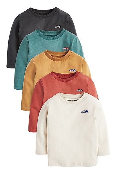 Next Langarmshirt Langärmelige T-Shirts im 5er-Pack günstig online kaufen