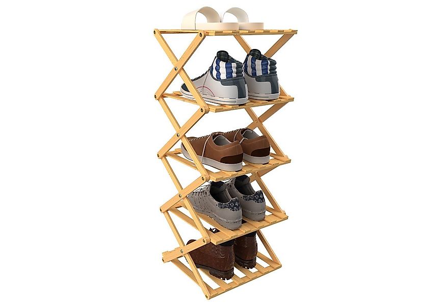 JEOBEST Schuhregal Faltbares Schuhregal aus Bambus Organizer Platzsparend, günstig online kaufen