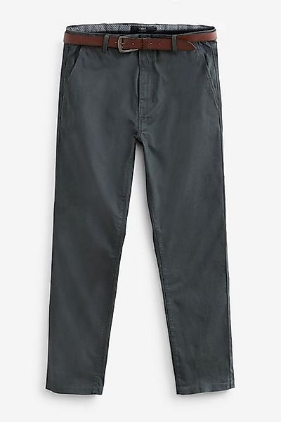 Next Chinohose Weiche Straight Fit Chinohose mit Gürtel (2-tlg) günstig online kaufen