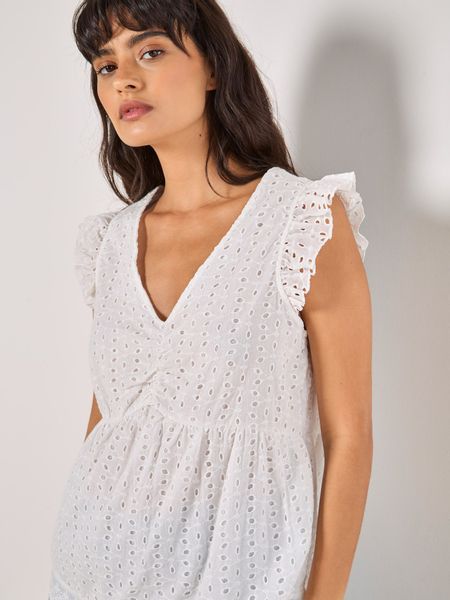 Apricot Blusentop Broderie Top mit Rüschen günstig online kaufen