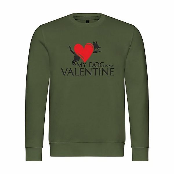 deinshirt Rundhalspullover Herren Pullover My Dog is my Valentine Mit Print günstig online kaufen