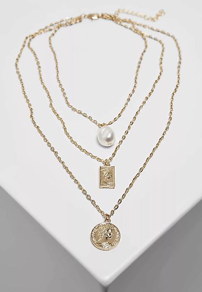 URBAN CLASSICS Edelstahlkette "Accessoires Layering Pearl Basic Necklace" günstig online kaufen