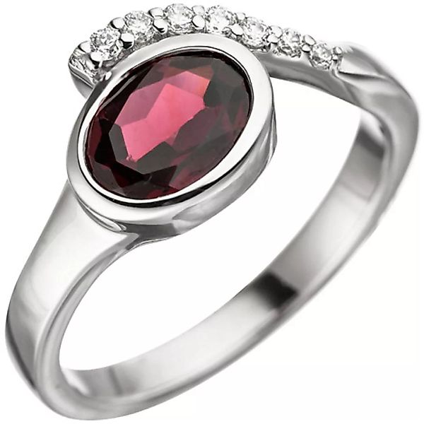 SIGO Damen Ring 925 Sterling Silber 1 Granat rot mit Zirkonia Silberring Gr günstig online kaufen
