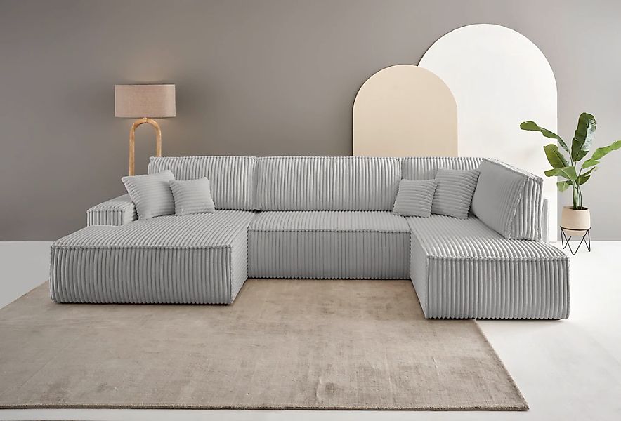 andas Wohnlandschaft "FINNLEY U-Form XXL 329 cm, Schlafsofa, Schlaffunktion günstig online kaufen