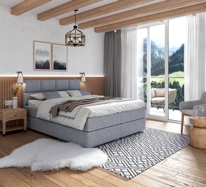 FDM Boxspringbett Polsterbett Stauraumbett Bettgestell 140x200, günstig online kaufen
