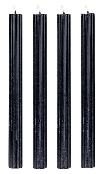 Levandeo® Tafelkerze, Kerzen 4er Set Stabkerzen Schwarz 25cm Tafelkerzen Ri günstig online kaufen