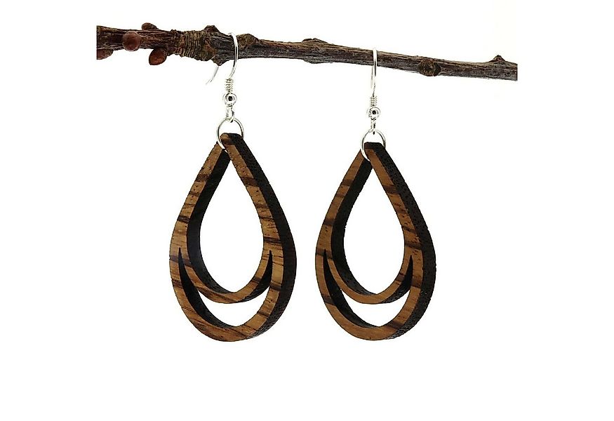 NaturSchatulle Paar Ohrhänger Tropfen (Tropfenförmig, Holzschmuck, Holzohrr günstig online kaufen