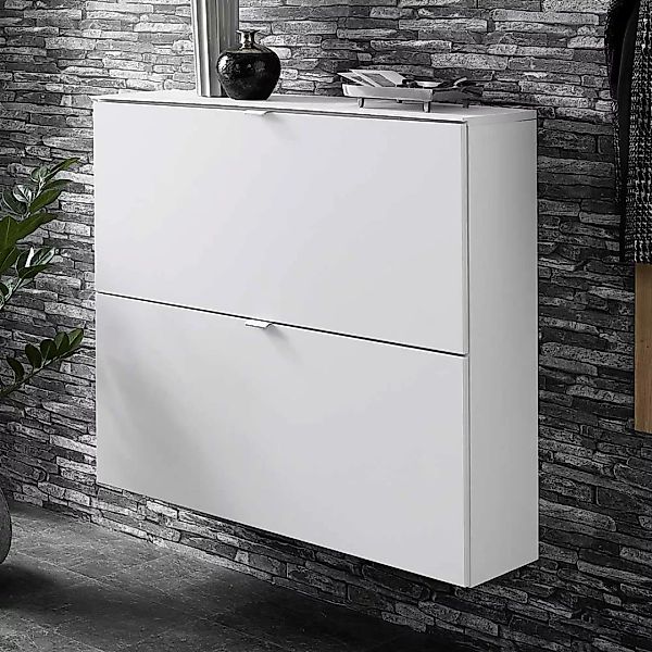 Garderobenschuhschrank in Weiß lackiert 100 cm breit günstig online kaufen