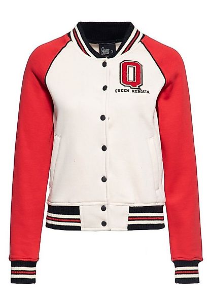 QueenKerosin Collegejacke Q (1-St) mit Kontrast Raglan-Ärmeln günstig online kaufen