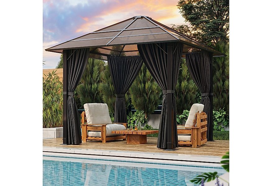 GUNJI Pavillon 3*3m/3*4m Gartenpavillon Aluminium Gazebo - Wasserdichtes Ga günstig online kaufen