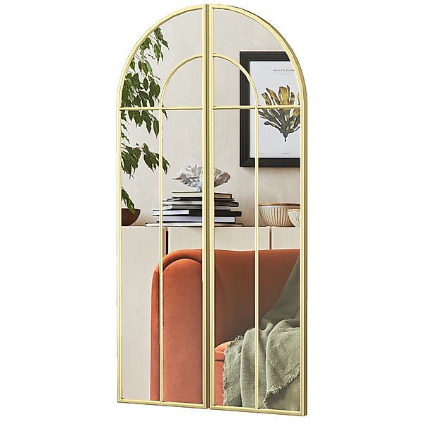 HOMCOM Bogen-Wandspiegel 60 x 120 cm, großer dekorativer Fensterspiegel mit günstig online kaufen