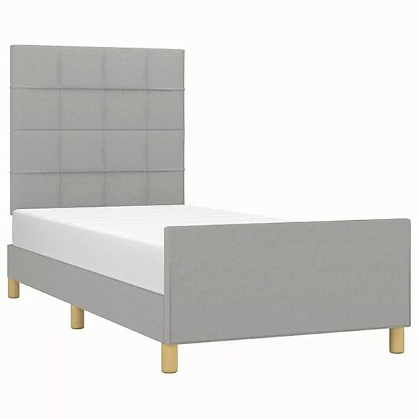 vidaXL Bett Bettgestell ohne Matratze Hellgrau 80x200 cm Stoff günstig online kaufen