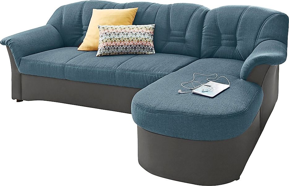 DOMO collection Ecksofa "Elva, zeitlose Formensprache, elegante Rückenstepp günstig online kaufen
