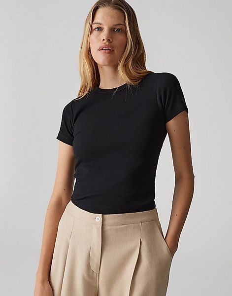 OPUS T-Shirt Feines Rippshirt SAMUNA Slim aus BCI Cotton Mix günstig online kaufen