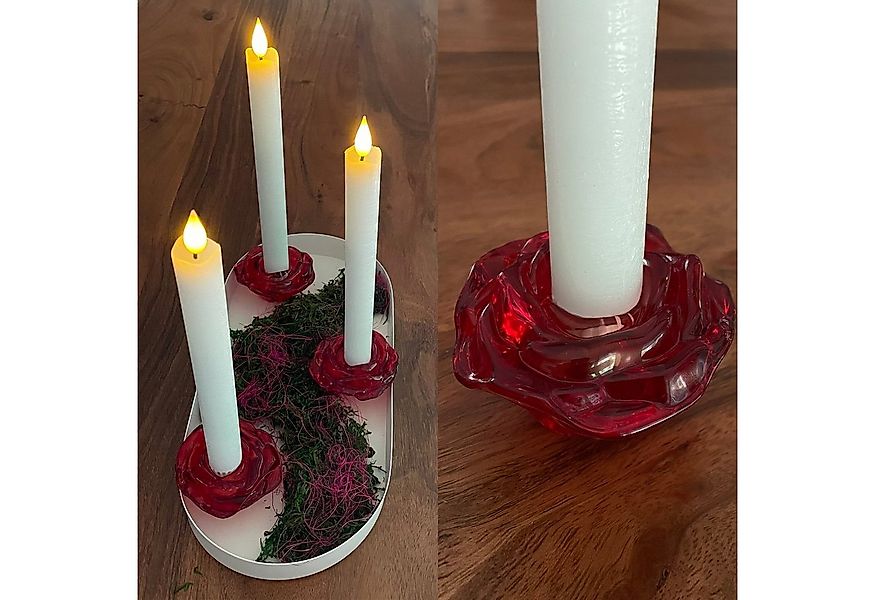 Online-Fuchs Kerzenständer 5er Set Kerzenhalter für Stabkerzen als Rosenblü günstig online kaufen