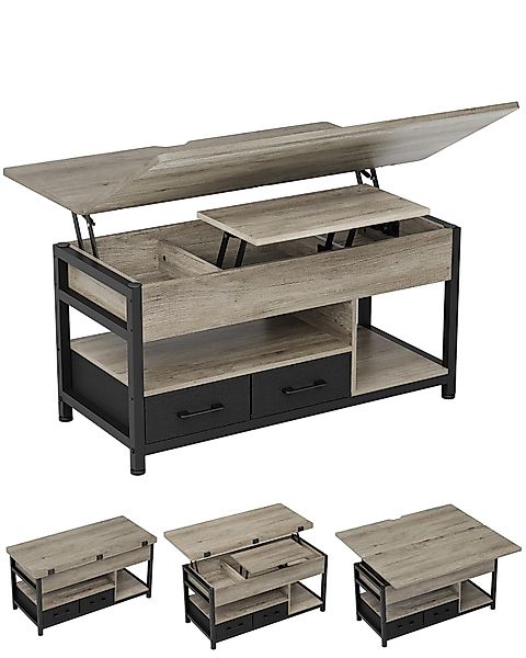 MSMASK Couchtisch 3-in-1-Multifunktions-Wohnzimmertisch mit 2 Schubladen, günstig online kaufen