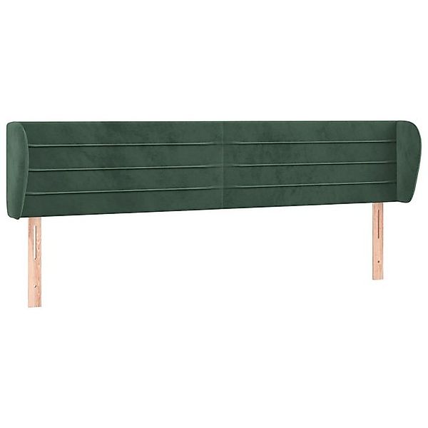 vidaXL Bett, Kopfteil mit Ohren Dunkelgrün 203x23x78/88 cm Samt günstig online kaufen