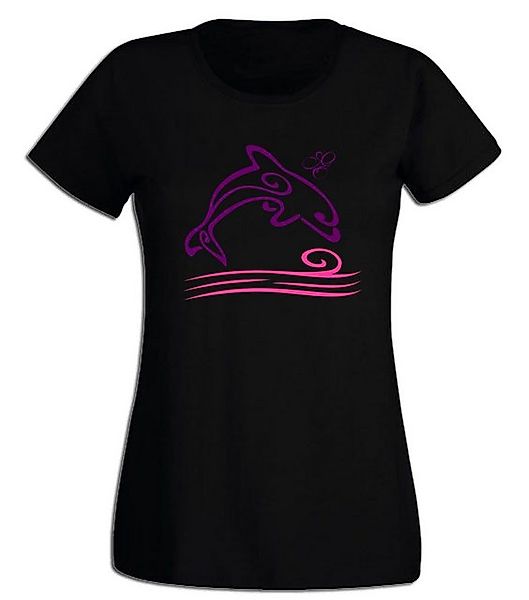 G-graphics T-Shirt Damen T-Shirt - Delfin Pink-Purple-Collection, mit trend günstig online kaufen