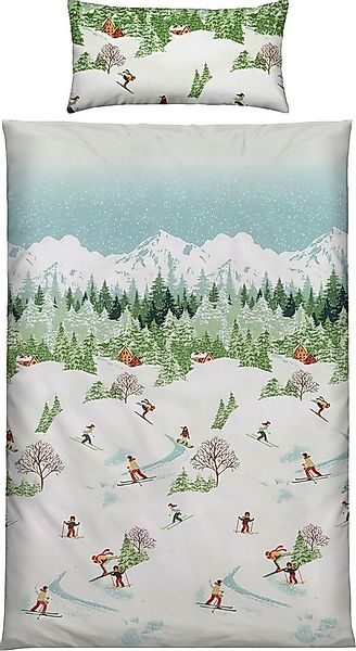 Erwin Müller Bettwäsche Bettwäsche, Biber, Edelflanell Motiv Berglandschaft günstig online kaufen