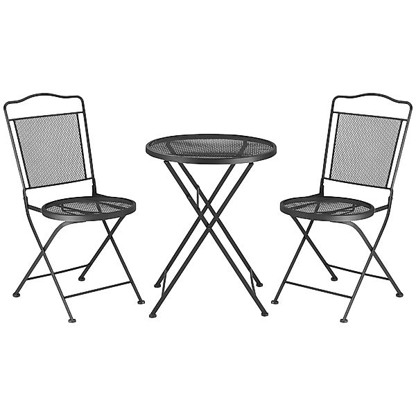 Outsunny Sitzgruppe Sitzgruppe 3-teilige Essgruppe Balkonmöbel günstig online kaufen