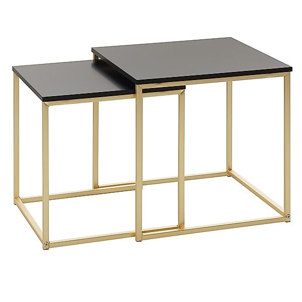 FINEBUY Satztisch SuVa13972_1 (Schwarz / Gold, günstig online kaufen