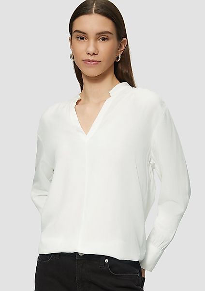 QS Langarmbluse Viskosebluse mit Smok-Detail an günstig online kaufen