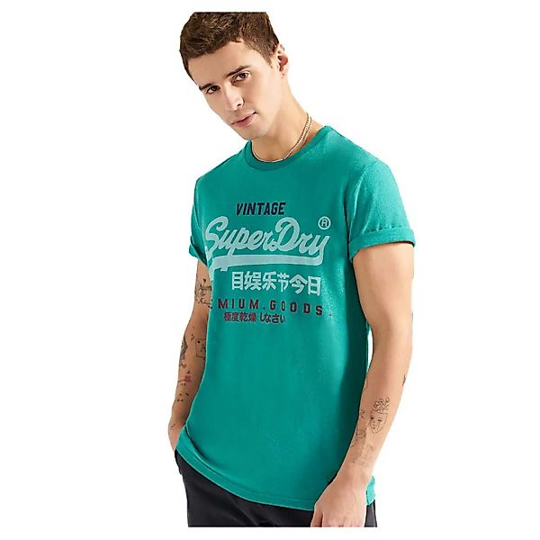 Superdry Vintage Logo Tri 185 Kurzarm T-shirt M Ocean Green Marl günstig online kaufen