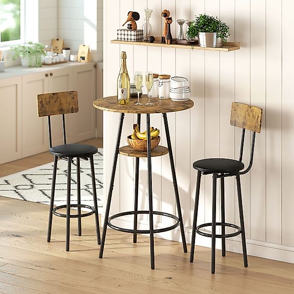 HOMCOM Bargruppe Metallgestell, (Bartisch mit Barhocker günstig online kaufen