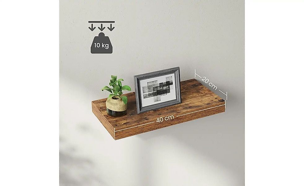 Wandregal   ¦ braun ¦ Maße (cm): B: 40 H: 3,8 Regale > Wandregale - Höffner günstig online kaufen