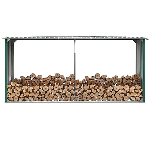 Brennholzlager Verzinkter Stahl 330 X 92 X 153 Cm Grün günstig online kaufen