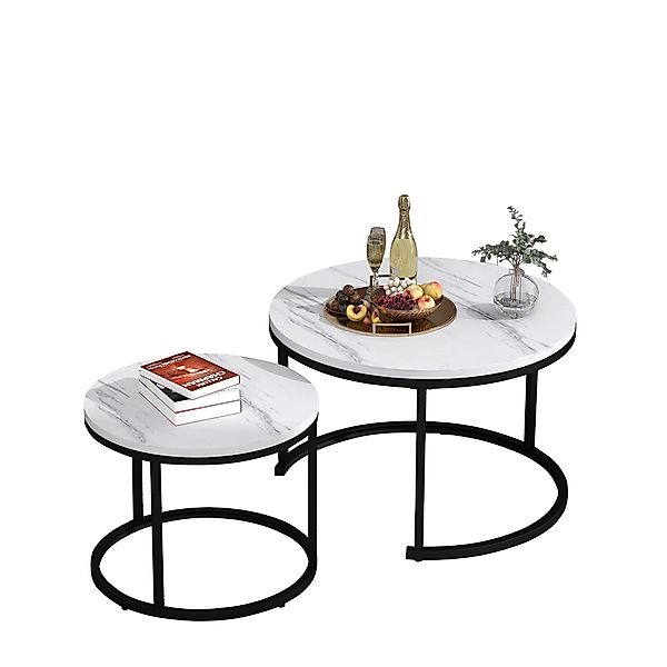 Merax Couchtisch Set rund Satztisch Wohnzimmertisch günstig online kaufen