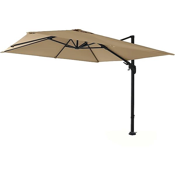 Siena Garden Ampelschirm 300 cm x 300 cm Taupe mit Kurbelmechanik günstig online kaufen