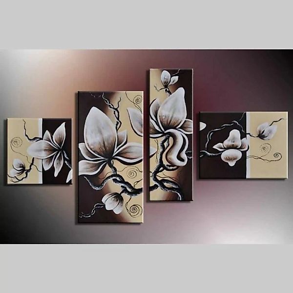 4 Leinwandbilder MAGNOLIA (16) 120 x 70cm Handgemalt günstig online kaufen