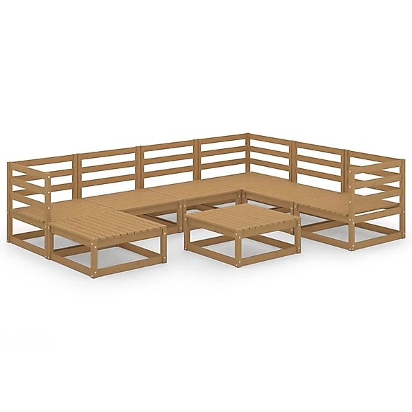 vidaXL 8-tlg Garten-Lounge-Set Honigbraun Massivholz Kiefer Modell 8 günstig online kaufen